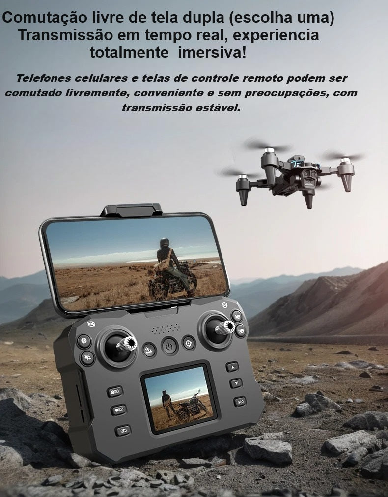 K12 MAX Drone Professional HD Três Câmeras 4K HD
 Fotografia Aérea Sensor  de Obstáculos Motor Brushless WIFI RC Quadricóptero Dobrável